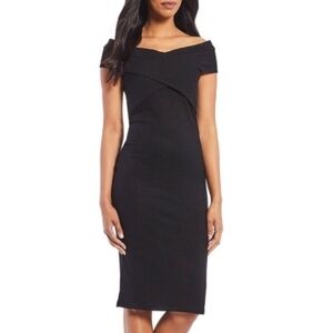 Michael Kors Ribbed Viscose Off-The-Shoulder Dress Size 1X